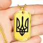 Tryzub (Black) - 18k Gold Finished Luxury Dog Tag Necklace