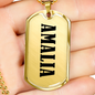 Amalia v01 - 18k Gold Finished Luxury Dog Tag Necklace