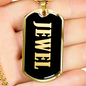 Jewel v02 - 18k Gold Finished Luxury Dog Tag Necklace