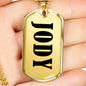 Jody v01 - 18k Gold Finished Luxury Dog Tag Necklace