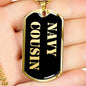 Navy Cousin v2 - 18k Gold Finished Luxury Dog Tag Necklace