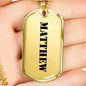 Matthew - 18k Gold Finished Luxury Dog Tag Necklace