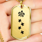 Mama Turtle With 4 Hatchlings - 18k Gold Finished Luxury Dog Tag Necklace