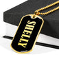 Shelly v02 - 18k Gold Finished Luxury Dog Tag Necklace