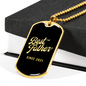 Best Father Since 2021 v2 - 18k Gold Finished Luxury Dog Tag Necklace