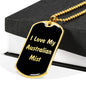 Love My Australian Mist v2 - 18k Gold Finished Luxury Dog Tag Necklace