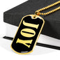 Joy v02 - 18k Gold Finished Luxury Dog Tag Necklace