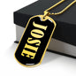 Josie v02 - 18k Gold Finished Luxury Dog Tag Necklace