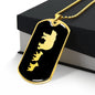 Mama Bear With 2 Cubs v2 - 18k Gold Finished Luxury Dog Tag Necklace