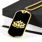Lotus Flower v2 - 18k Gold Finished Luxury Dog Tag Necklace