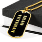 Iraq Veteran v2 - 18k Gold Finished Luxury Dog Tag Necklace