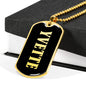 Yvette v02 - 18k Gold Finished Luxury Dog Tag Necklace