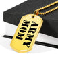 Army Mom - 18k Gold Finished Luxury Dog Tag Necklace
