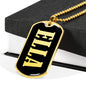 Ella v02 - 18k Gold Finished Luxury Dog Tag Necklace