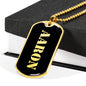 Aaron v2 - 18k Gold Finished Luxury Dog Tag Necklace