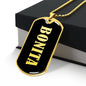 Bonita v02 - 18k Gold Finished Luxury Dog Tag Necklace