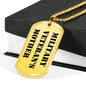 Military Veteran's Mother - 18k Gold Finished Luxury Dog Tag Necklace