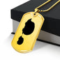 Mama Hedgehog With 1 Hoglet - 18k Gold Finished Luxury Dog Tag Necklace