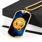 Zodiac Sign Virgo - 18k Gold Finished Luxury Dog Tag Necklace
