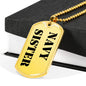 Navy Sister - 18k Gold Finished Luxury Dog Tag Necklace