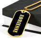 Adrienne v02 - 18k Gold Finished Luxury Dog Tag Necklace