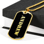 Andrew v2 - 18k Gold Finished Luxury Dog Tag Necklace