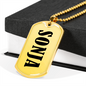 Sonja v01 - 18k Gold Finished Luxury Dog Tag Necklace