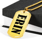Erin v01 - 18k Gold Finished Luxury Dog Tag Necklace