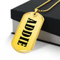 Addie v01 - 18k Gold Finished Luxury Dog Tag Necklace
