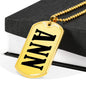 Ann v01 - 18k Gold Finished Luxury Dog Tag Necklace