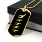 Mama Giraffe With 4 Calves v2 - 18k Gold Finished Luxury Dog Tag Necklace