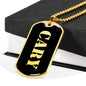 Cary v2 - 18k Gold Finished Luxury Dog Tag Necklace