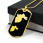 Mama Rabbit With 1 Kitten v2 - 18k Gold Finished Luxury Dog Tag Necklace