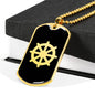 Dharma Wheel v2 - 18k Gold Finished Luxury Dog Tag Necklace