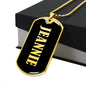 Jeannie v02 - 18k Gold Finished Luxury Dog Tag Necklace