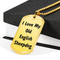 Love My Old English Sheepdog v4 - 18k Gold Finished Luxury Dog Tag Necklace