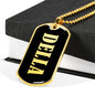 Della v02 - 18k Gold Finished Luxury Dog Tag Necklace