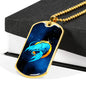 Zodiac Sign Cancer - 18k Gold Finished Luxury Dog Tag Necklace