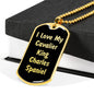 Love My Cavalier King Charles Spaniel v5 - 18k Gold Finished Luxury Dog Tag Necklace