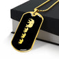 Mama Elephant With 3 Calves v2 - 18k Gold Finished Luxury Dog Tag Necklace