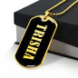 Trisha v02 - 18k Gold Finished Luxury Dog Tag Necklace