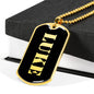 Luke v2 - 18k Gold Finished Luxury Dog Tag Necklace