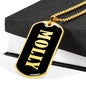 Molly v02 - 18k Gold Finished Luxury Dog Tag Necklace
