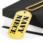 Navy Niece - 18k Gold Finished Luxury Dog Tag Necklace