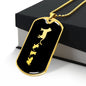 Mama Cat With 3 Kittens v2 - 18k Gold Finished Luxury Dog Tag Necklace