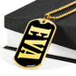 Eva v02 - 18k Gold Finished Luxury Dog Tag Necklace