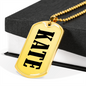 Kate v01 - 18k Gold Finished Luxury Dog Tag Necklace