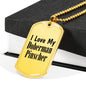 Love My Doberman Pinscher - 18k Gold Finished Luxury Dog Tag Necklace