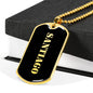 Santiago v2 - 18k Gold Finished Luxury Dog Tag Necklace