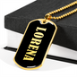 Lorena v02 - 18k Gold Finished Luxury Dog Tag Necklace
